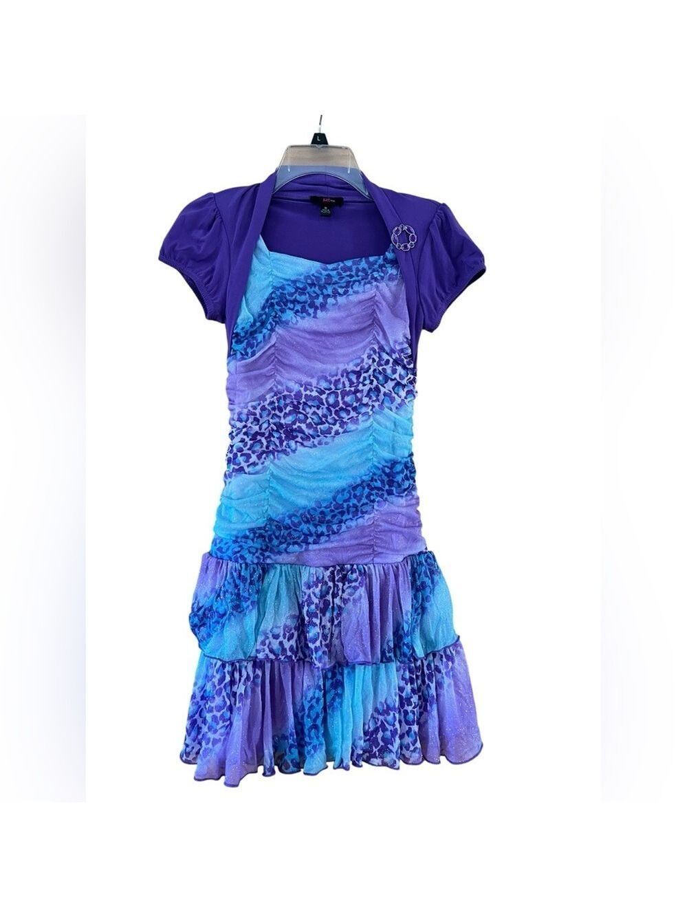 Iz Byer Kids Dress Purple and Blue